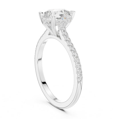 Oval Accented Lab Grown Diamond Engagement Ring