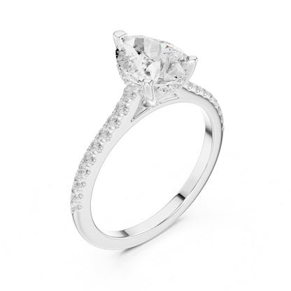 Oval Accented Lab Grown Diamond Engagement Ring