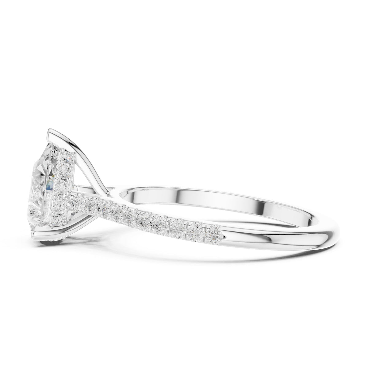 Oval Accented Lab Grown Diamond Engagement Ring