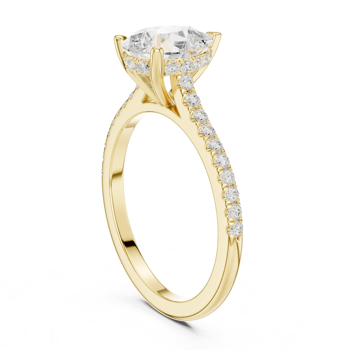 Oval Accented Lab Grown Diamond Engagement Ring