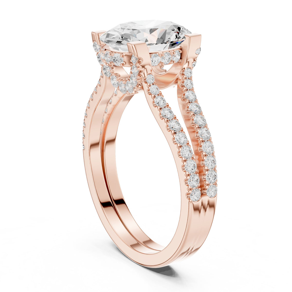 Oval Accented Lab Grown Diamond Engagement Ring