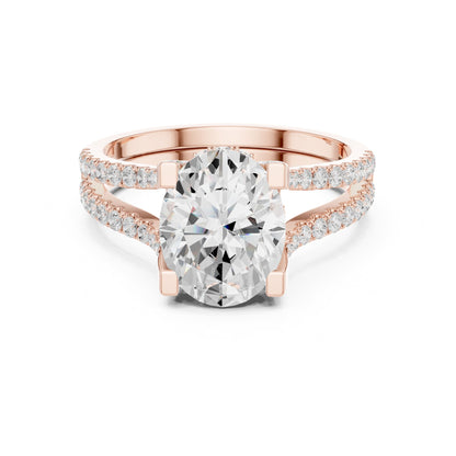 Oval Accented Lab Grown Diamond Engagement Ring