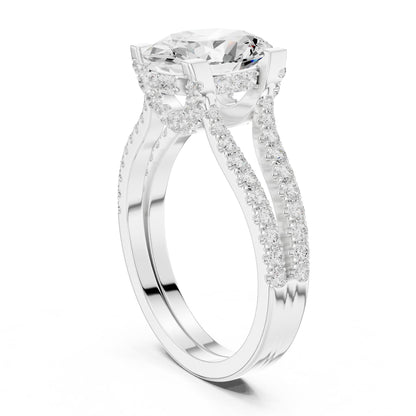 Oval Accented Lab Grown Diamond Engagement Ring