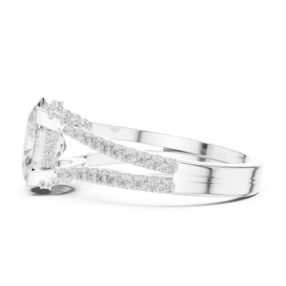Oval Accented Lab Grown Diamond Engagement Ring
