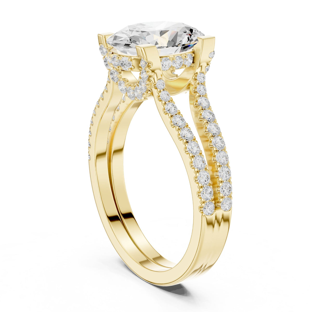 Oval Accented Lab Grown Diamond Engagement Ring