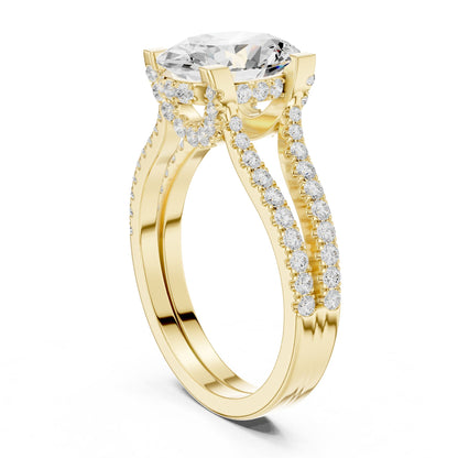 Oval Accented Lab Grown Diamond Engagement Ring