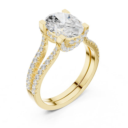 Oval Accented Lab Grown Diamond Engagement Ring