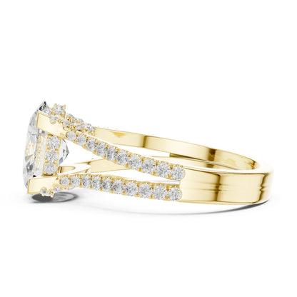 Oval Accented Lab Grown Diamond Engagement Ring