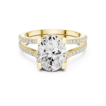 Oval Accented Lab Grown Diamond Engagement Ring