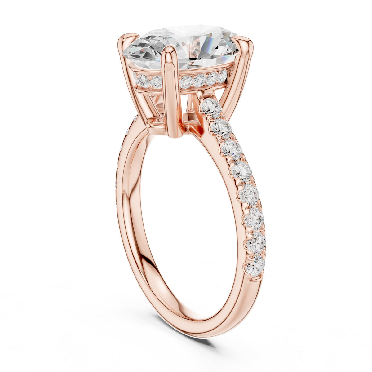Oval Accented Lab Grown Diamond Engagement Ring