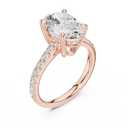 Oval Accented Lab Grown Diamond Engagement Ring