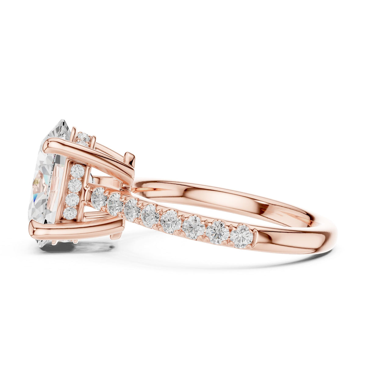 Oval Accented Lab Grown Diamond Engagement Ring