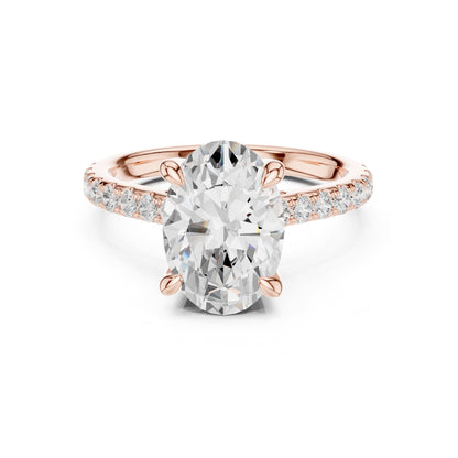 Oval Accented Lab Grown Diamond Engagement Ring