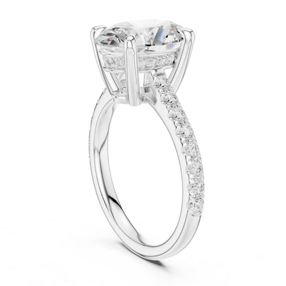 Oval Accented Lab Grown Diamond Engagement Ring
