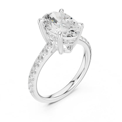 Oval Accented Lab Grown Diamond Engagement Ring