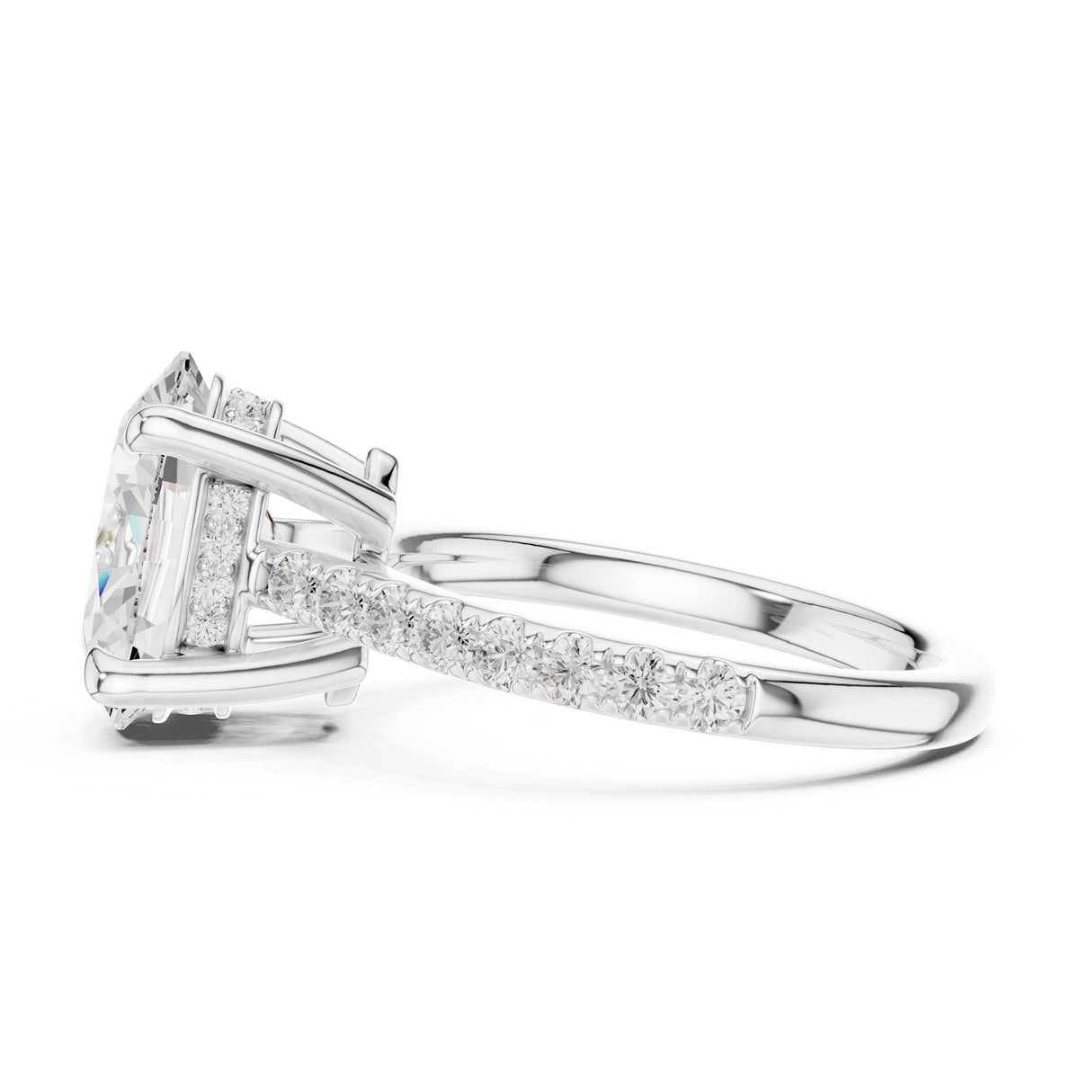 Oval Accented Lab Grown Diamond Engagement Ring