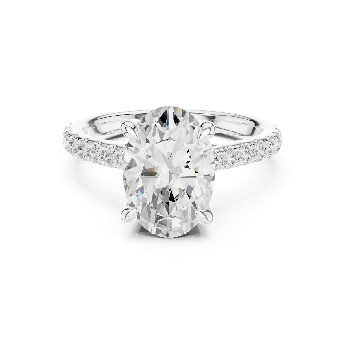 Oval Accented Lab Grown Diamond Engagement Ring