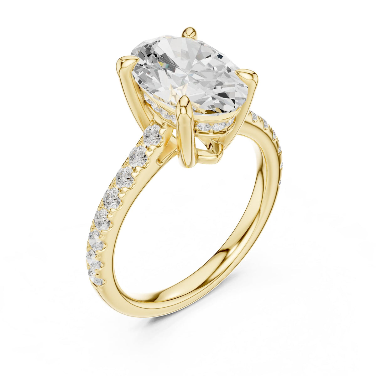 Oval Accented Lab Grown Diamond Engagement Ring