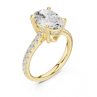 Oval Accented Lab Grown Diamond Engagement Ring