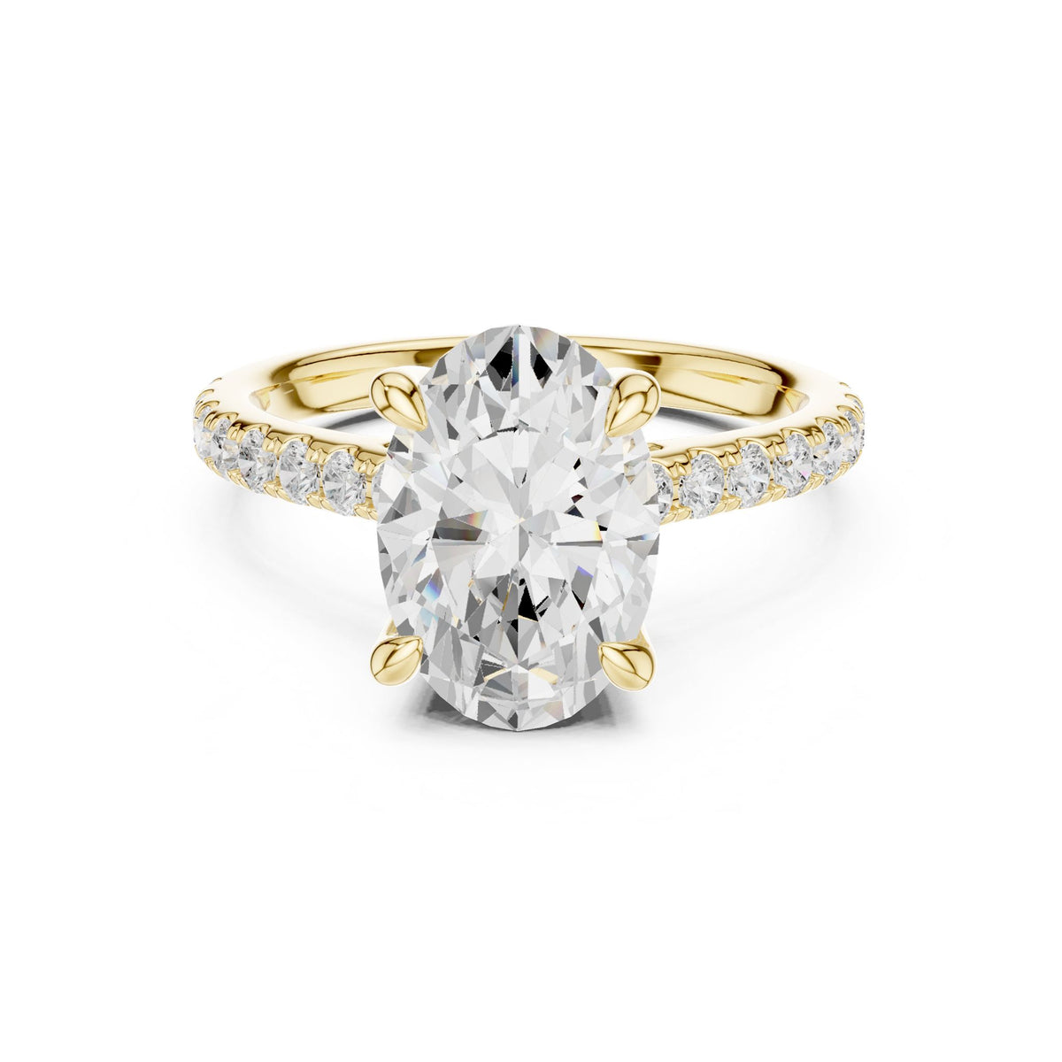 Oval Accented Lab Grown Diamond Engagement Ring