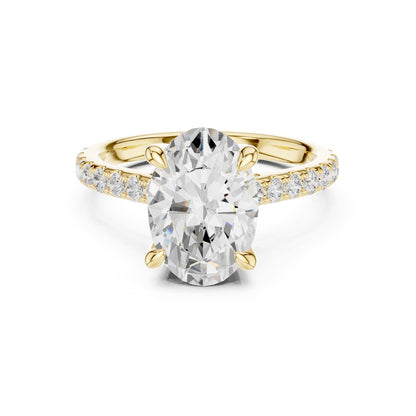 Oval Accented Lab Grown Diamond Engagement Ring