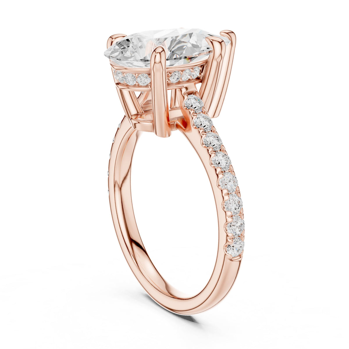 Oval Accented Lab Grown Diamond Engagement Ring