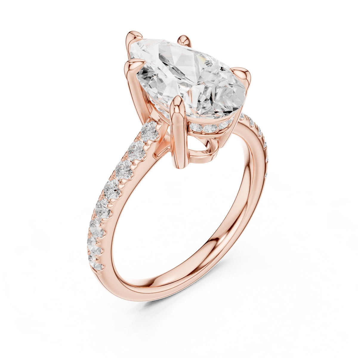 Oval Accented Lab Grown Diamond Engagement Ring