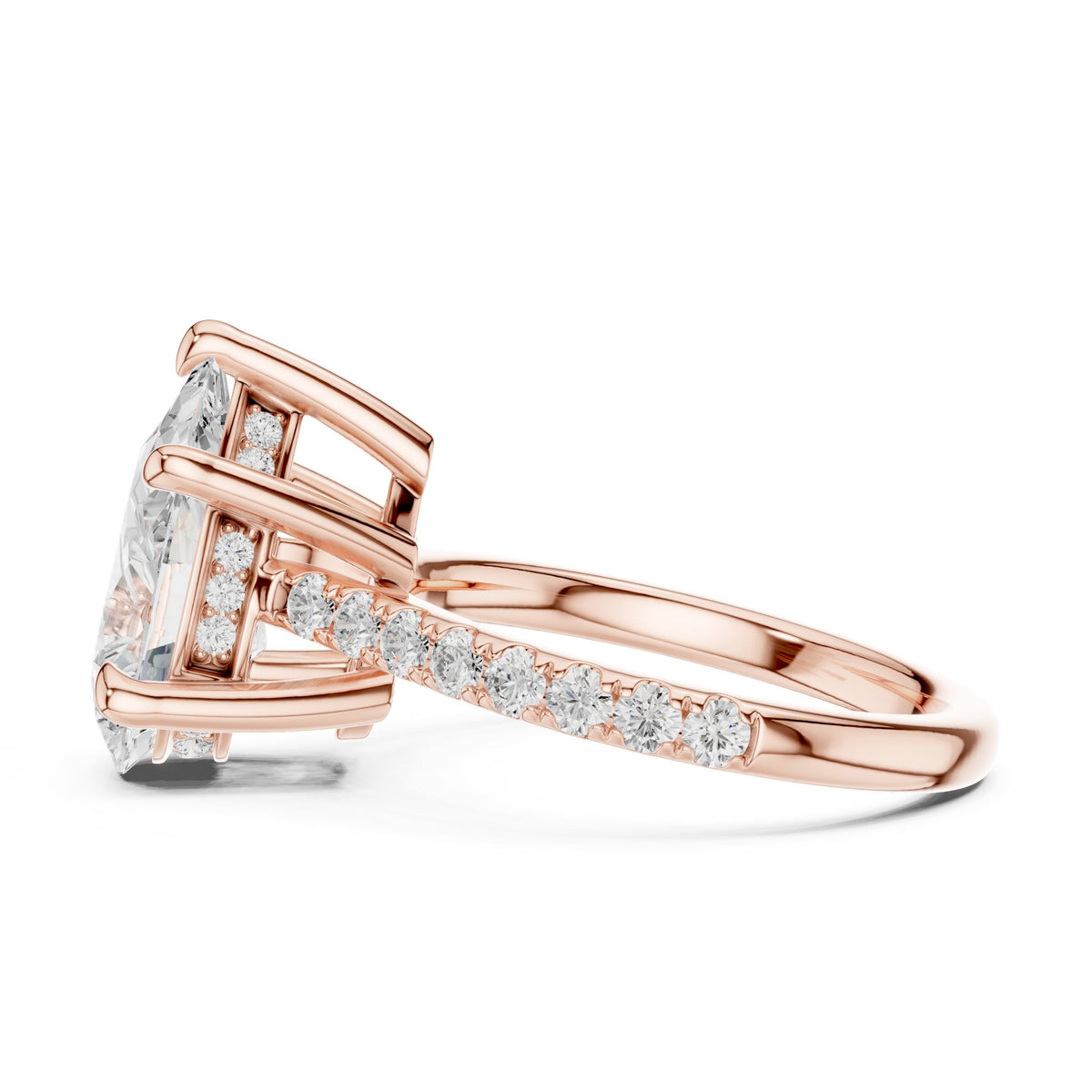Oval Accented Lab Grown Diamond Engagement Ring