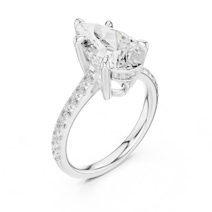 Oval Accented Lab Grown Diamond Engagement Ring