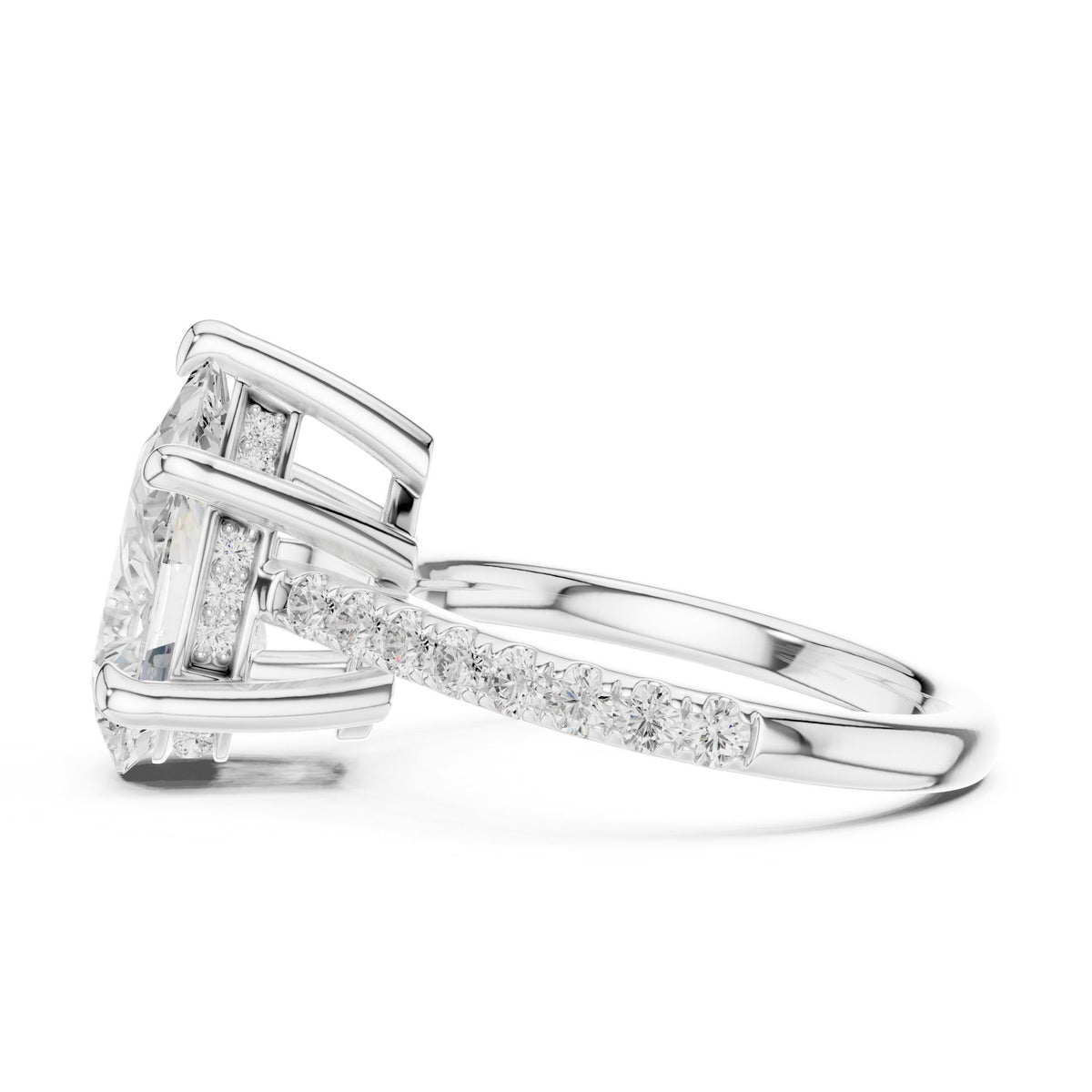 Oval Accented Lab Grown Diamond Engagement Ring