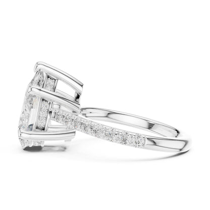 Oval Accented Lab Grown Diamond Engagement Ring