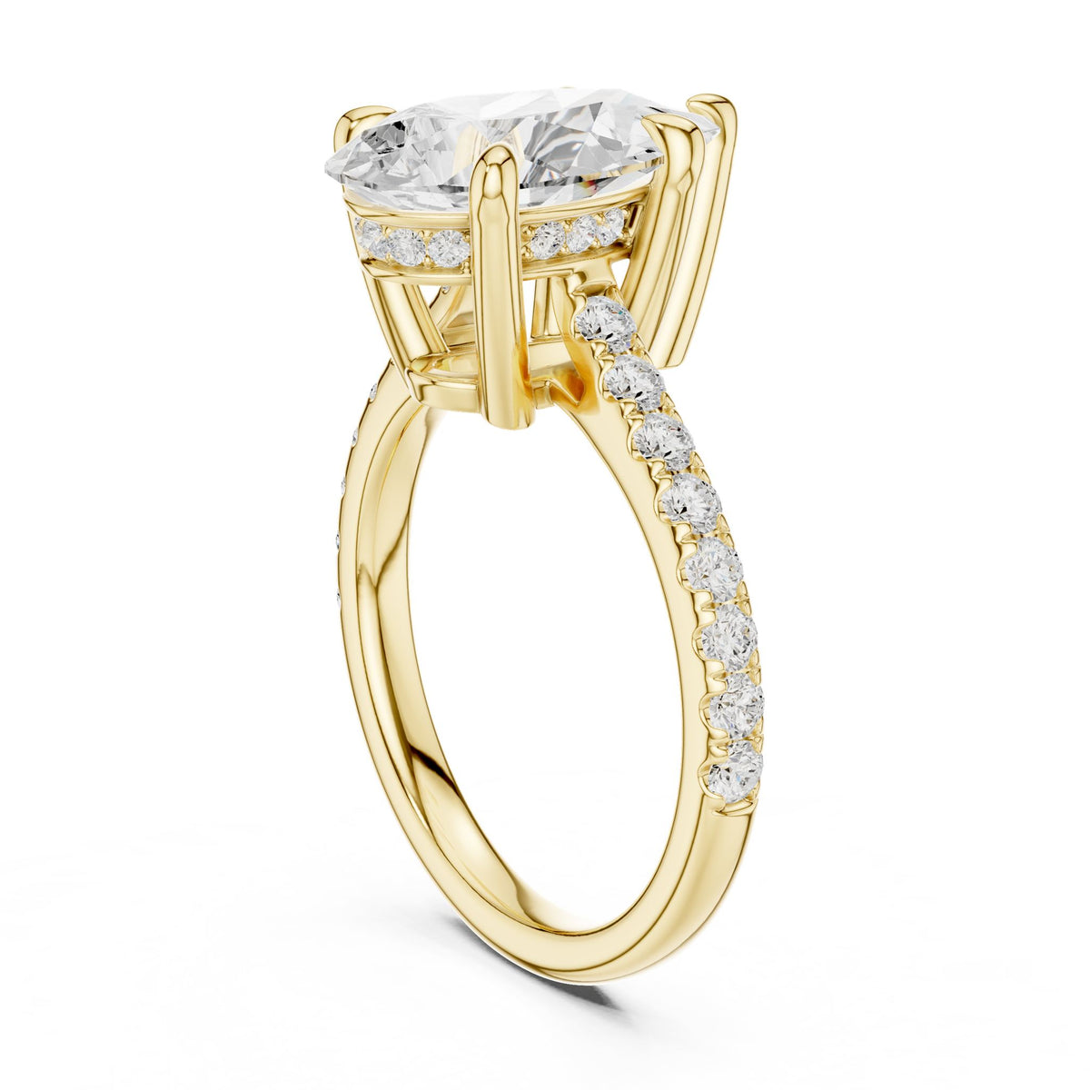 Oval Accented Lab Grown Diamond Engagement Ring