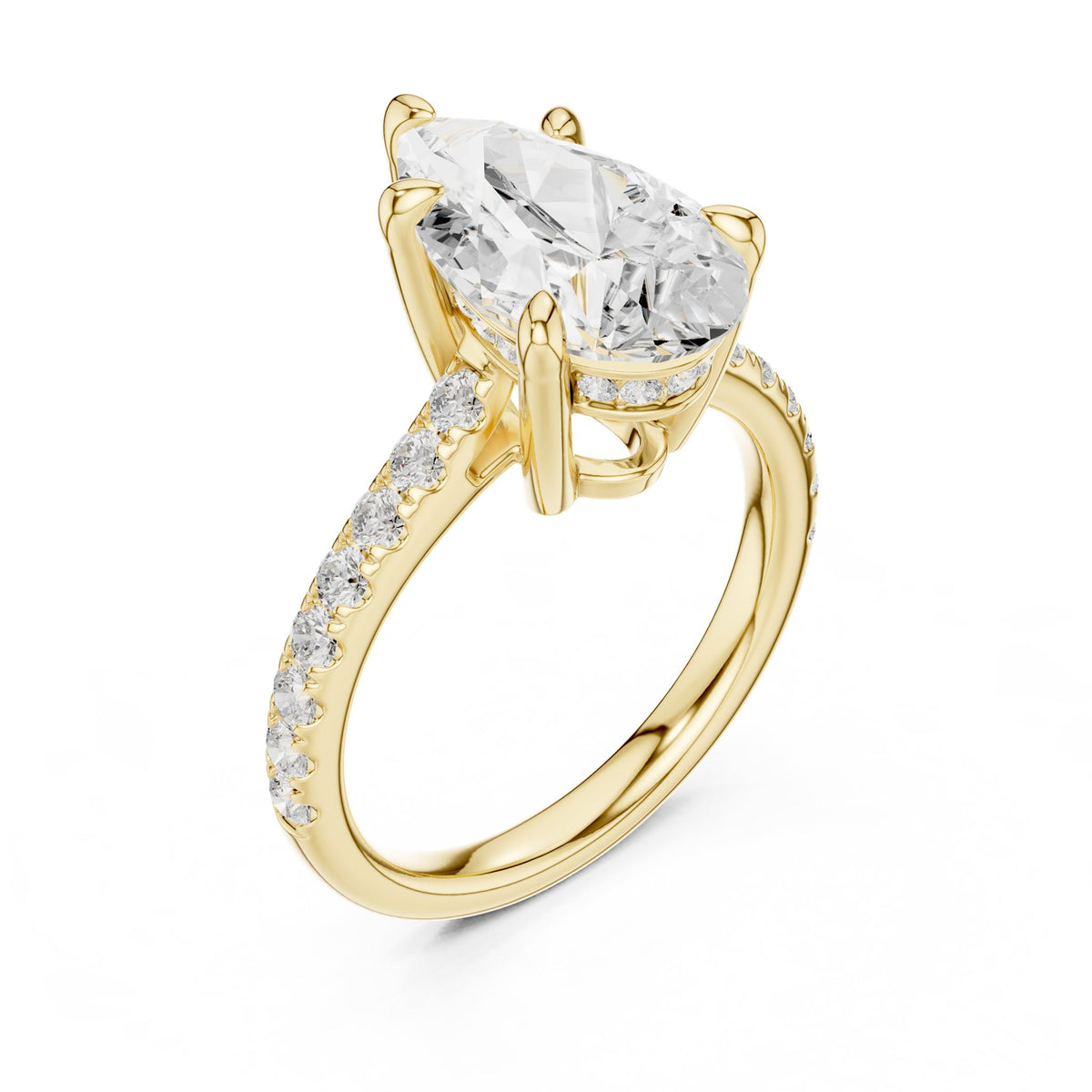 Oval Accented Lab Grown Diamond Engagement Ring