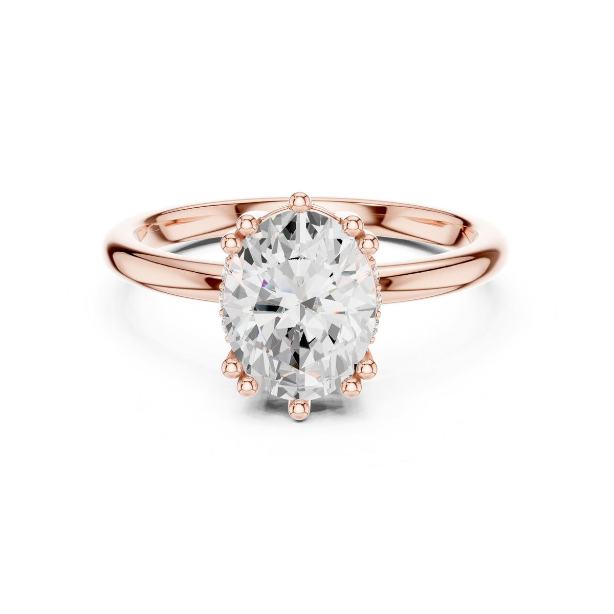 Oval Accented Lab Grown Diamond Engagement Ring