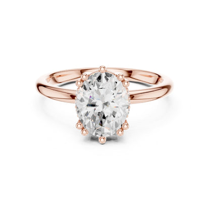 Oval Accented Lab Grown Diamond Engagement Ring