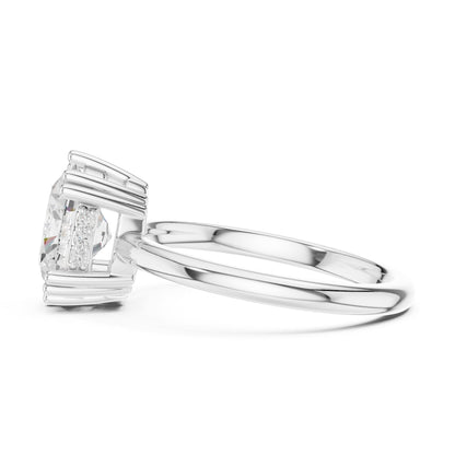 Oval Accented Lab Grown Diamond Engagement Ring