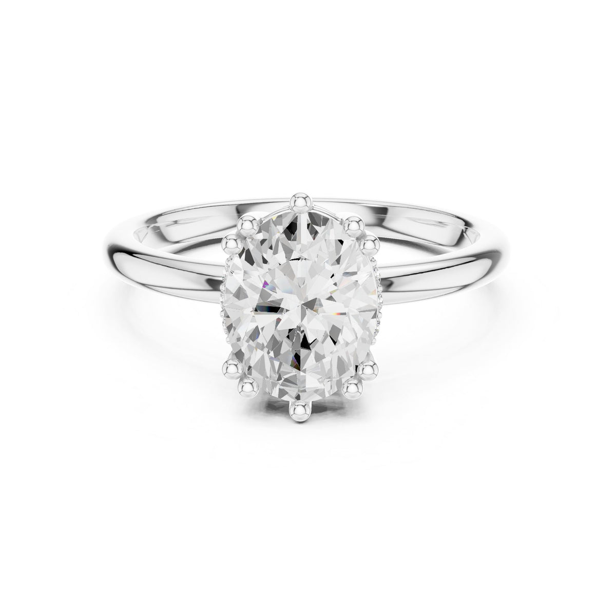 Oval Accented Lab Grown Diamond Engagement Ring
