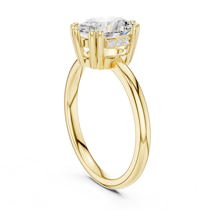Oval Accented Lab Grown Diamond Engagement Ring