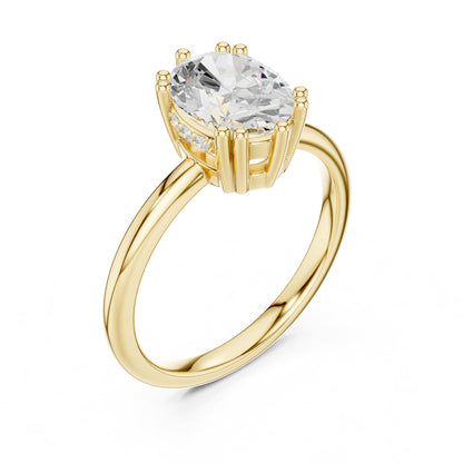 Oval Accented Lab Grown Diamond Engagement Ring