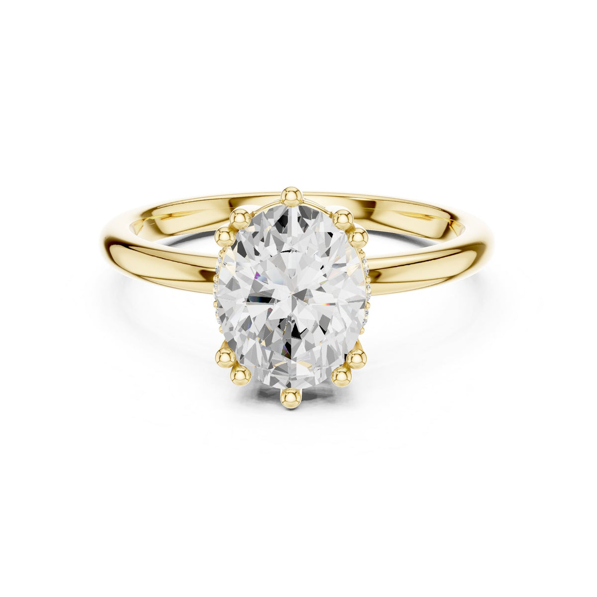 Oval Accented Lab Grown Diamond Engagement Ring