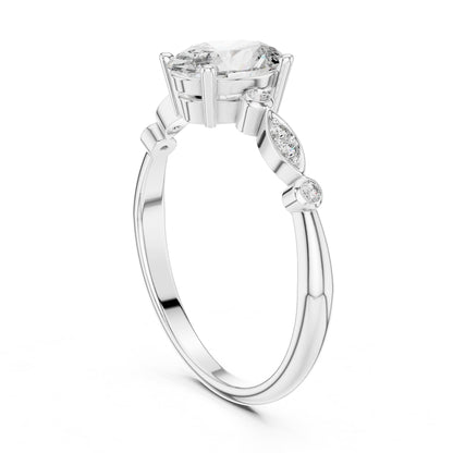 Oval Accented Lab Grown Diamond Engagement Ring