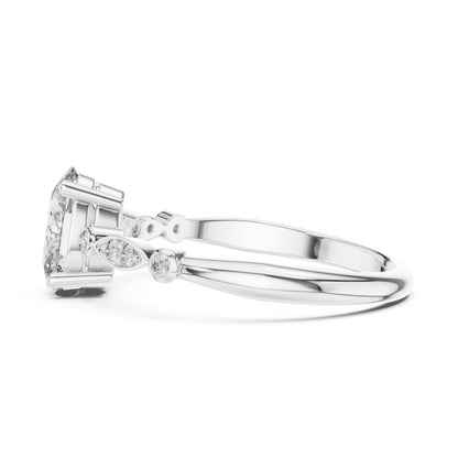 Oval Accented Lab Grown Diamond Engagement Ring