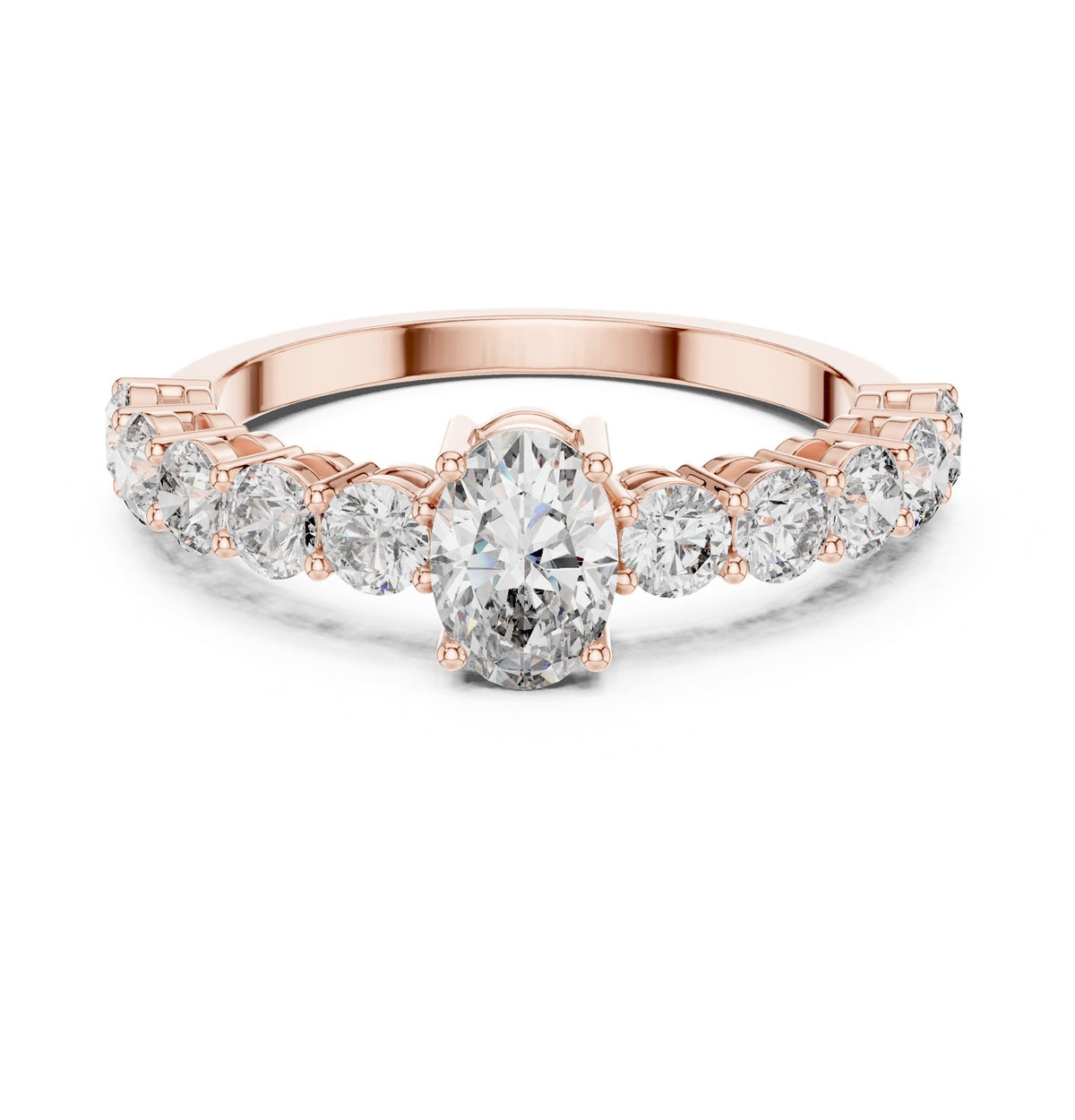 Oval Accented Lab Grown Diamond Engagement Ring