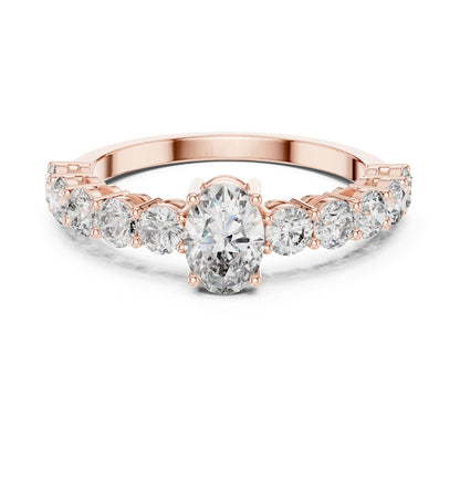 Oval Accented Lab Grown Diamond Engagement Ring