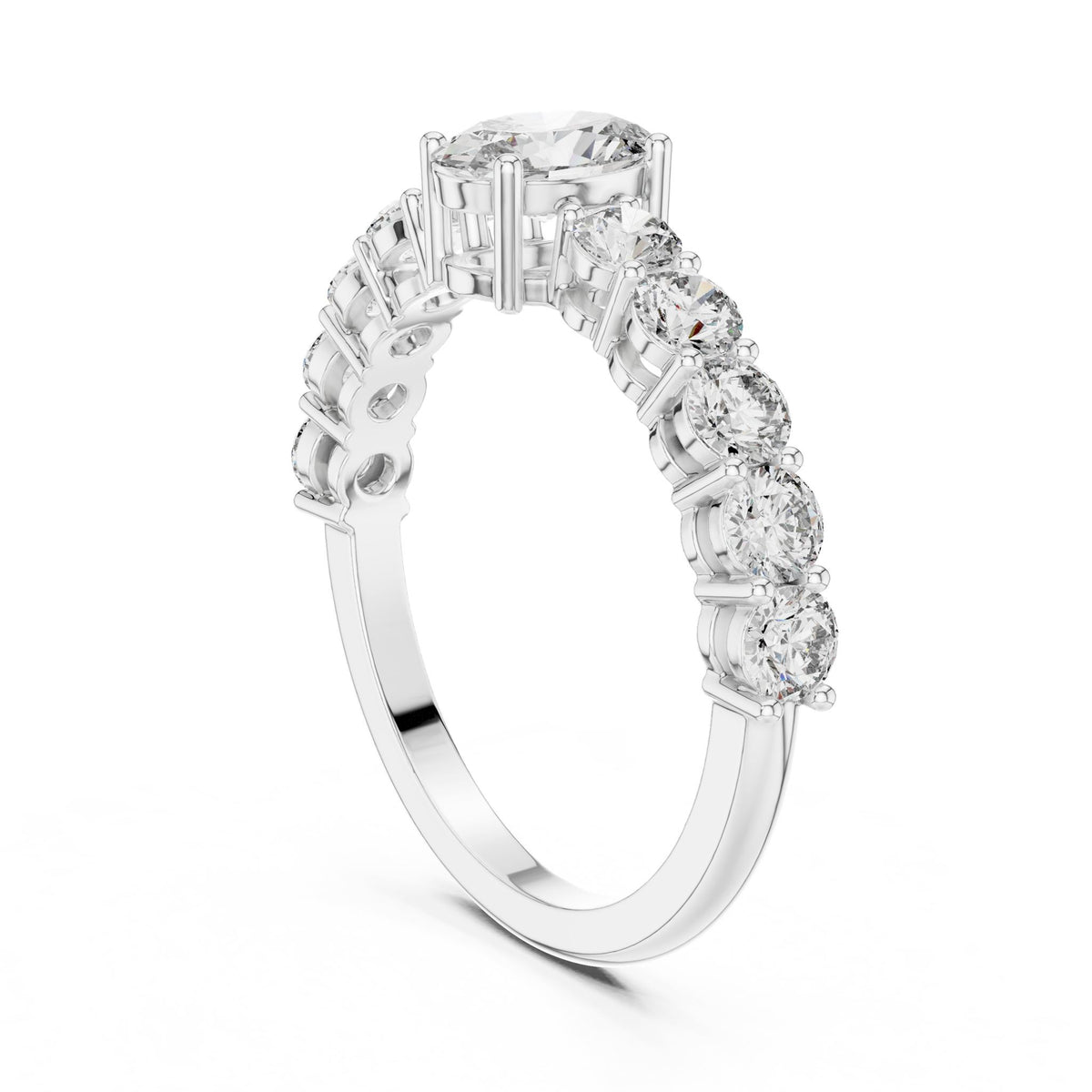 Oval Accented Lab Grown Diamond Engagement Ring