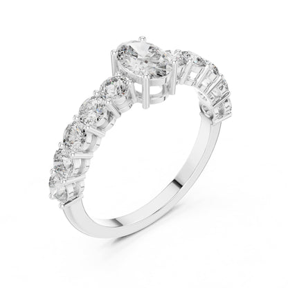 Oval Accented Lab Grown Diamond Engagement Ring