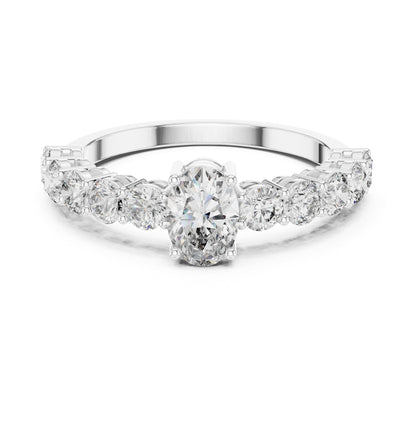 Oval Accented Lab Grown Diamond Engagement Ring