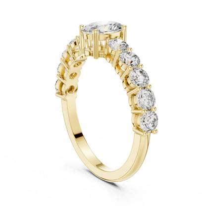 Oval Accented Lab Grown Diamond Engagement Ring