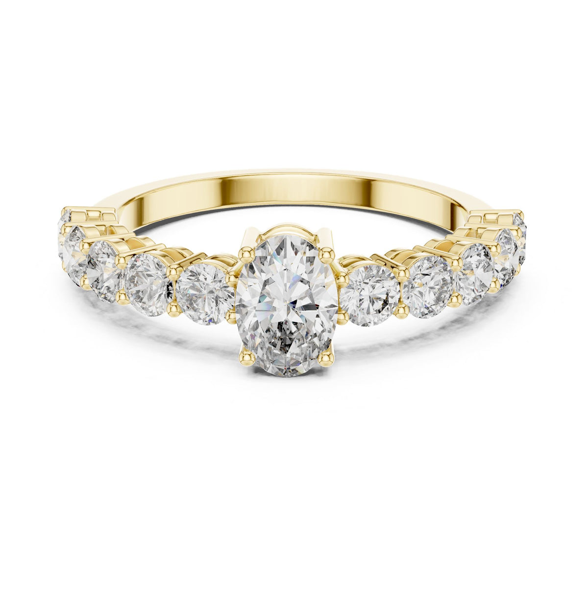 Oval Accented Lab Grown Diamond Engagement Ring