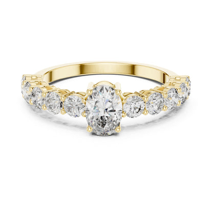 Oval Accented Lab Grown Diamond Engagement Ring